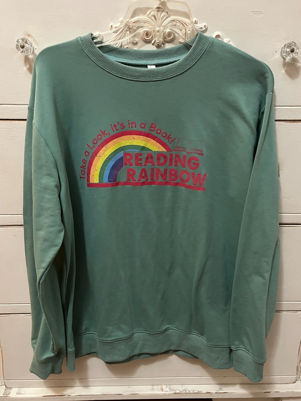 NWOT Reading Rainbow Aqua Crewneck Sweatshirt